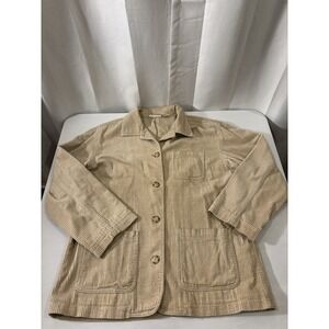 Liz Claiborne Lizwear Women's Tan Beige Corduroy Jacket Blazer Size Large